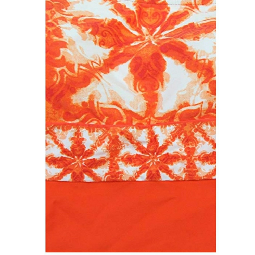 Michael Kors Orange Tile one Piece Bathing Suit 8 - Picture 4 of 7